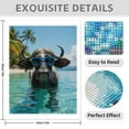 thumbnail image 3 of Diamond Art Kit for Adults, Cow On Tropical Beach Water Fun Diamond Painting for Adults Beginners, DIY Diamond Art Painting Kits, 5D Diamond Painting Crafts for Home Decor 12x16 Frameless, 3 of 7