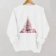 thumbnail image 5 of Guzom Womens Christmas Sweatshirt 100% Polyester - Pink Tree & Gift Graphic, Relaxed Fit, White, XS-XL for Holiday Outings & Loungewear,Size XS, 5 of 5