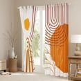 thumbnail image 3 of Homewish Mid Century Geometric Black Out Curtains for Teens Boys Girls,Minimalist Stripes Curtains Pack of 2 (42x63 Each),Vintage Aesthetic Bedroom Curtains,Lightweight Room Decor, 3 of 6