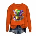 thumbnail image 5 of ClodeEU Women Holiday Mardi Gras Sweatshirts,Casual Fashion Long Sleeve Sequin Sweatshirt A-Orange,Womens Plus XL, 5 of 6