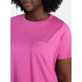 thumbnail image 4 of Terra & Sky Women's Plus Size Pocket T-Shirt Dress with Short Sleeves, Sizes 0X-5X, 4 of 5