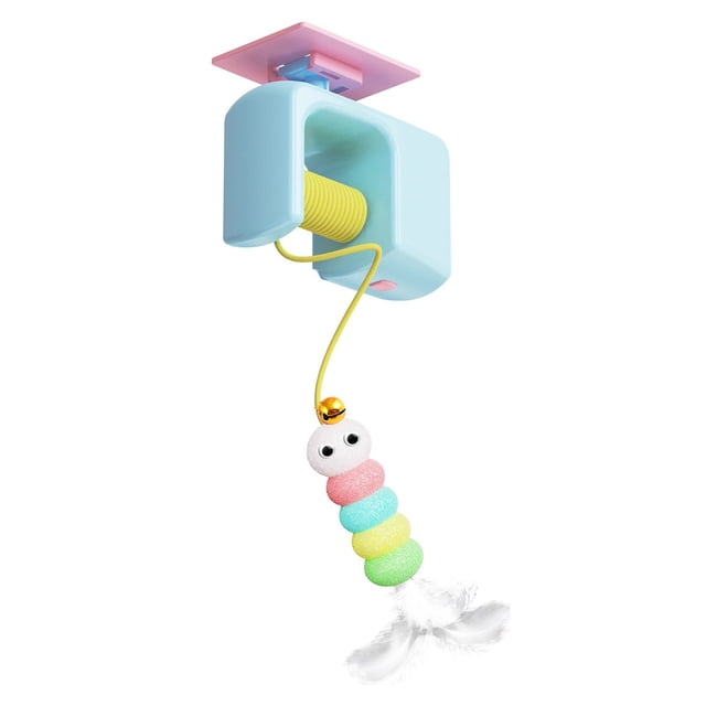 Teaser de Plafond pour Chat, Jouets pour Chat, Rebond Automatique, Ventouses Auto-Adhésives Rétractables Jouets Interactifs pour Chat