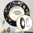 thumbnail image 3 of Designart "Ancient Gold Blue Compass Geometric Navigation I" Modern Round Mirror Set of 3 - Abstract Gold Round Living Room Wall Mirror Set, 3 of 5