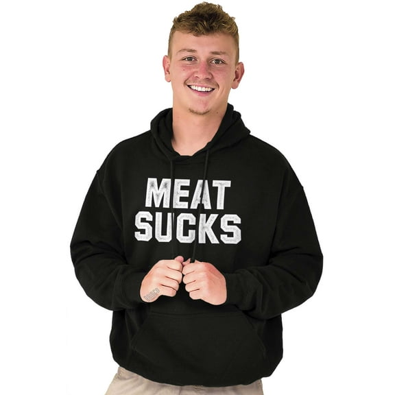 Meat Sucks Vegan Vegetarian Veggie Hoodie Sweatshirt Women Men Brisco Brands S