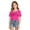 Hot Pink, variant on Girl's Casual Short Sleeve One Off Shoulder T-Shirt Name of Cities Printed Tees (Grey)