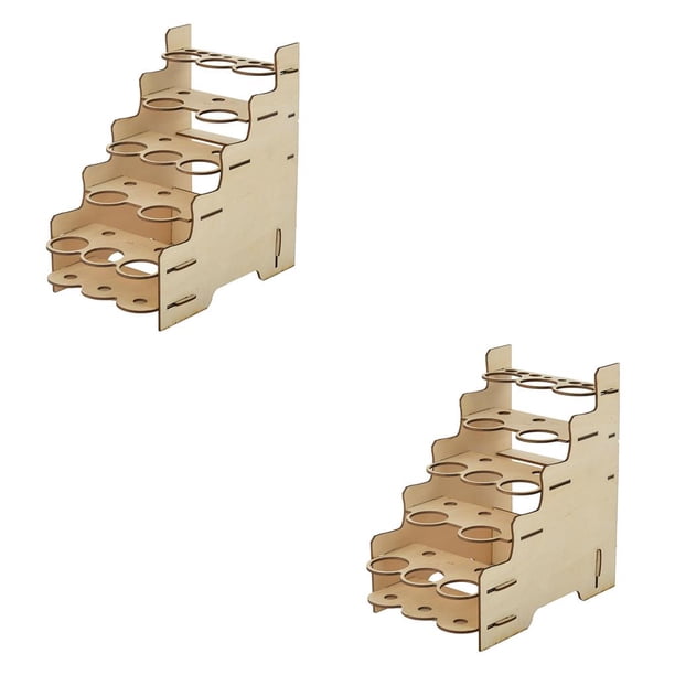 Cateissary Estante de almacenamiento de pintura modelo, estantes de escritorio para manualidades de madera, soporte de pigmento DIY para mesa, estantes de Type1 NO1 Cateissary CBP204863