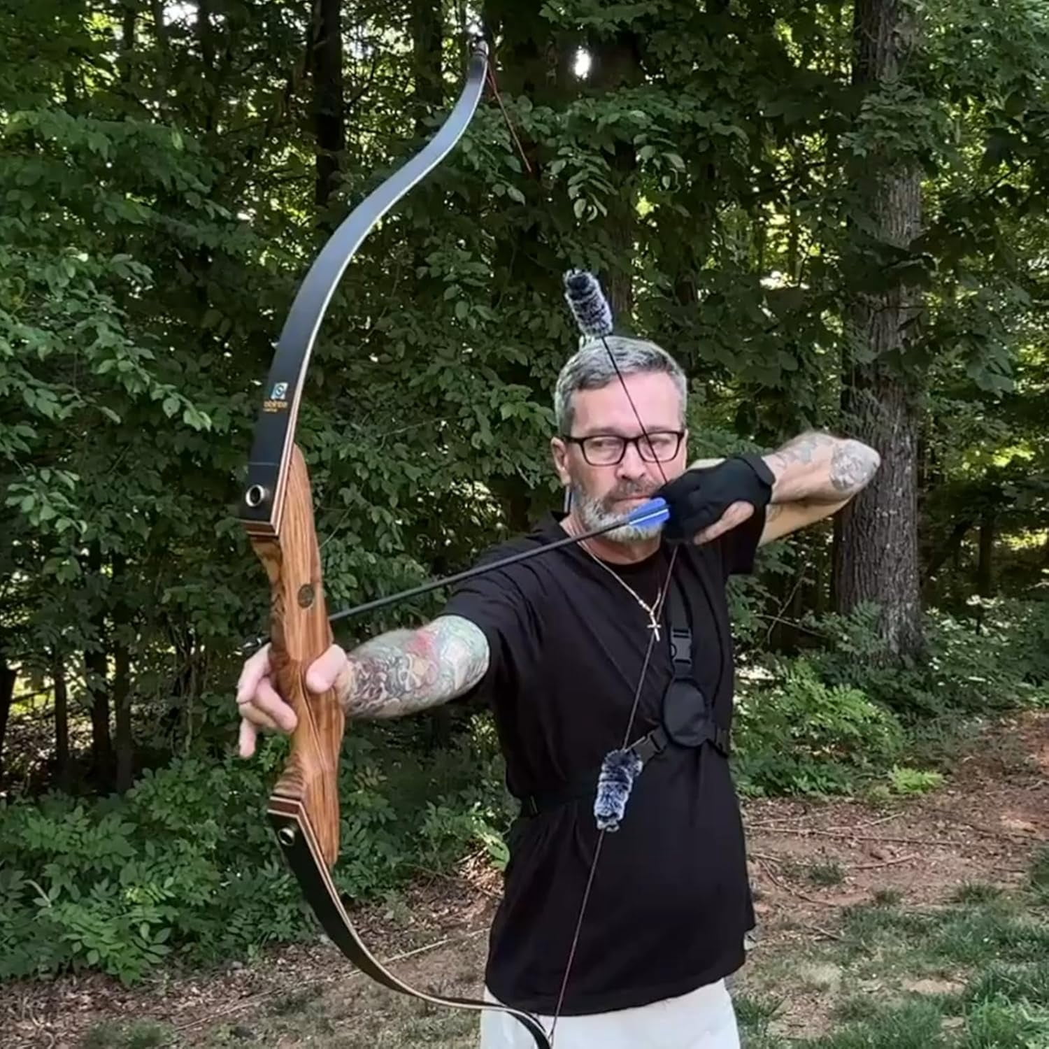 Sanlida Eagle X9 New 58” RTH Standard Hunting Recurve Bow and Arrow Set for Adults and Hunters, Wooden Takedown Recurve Bows Package for Outdoor, Hunting and Practice (45 Lbs, Right Hand)