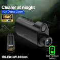 thumbnail image 2 of 2-Inch HD Digital Night Vision Camera Infrared Night Vision Camera Monocular Telescope Night Vision Camera,1 x Night vision device,Black, 2 of 8