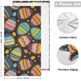 thumbnail image 2 of Bright Eggs Pattern Hand Towels 2 PCS, Spring Easter Kitchen Towel Ultra Soft and Highly Absorbent,Decorative Fingertip Face Towel for Bathroom Hotel, 28.3"x14.4", 2 of 5
