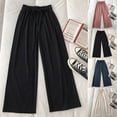 thumbnail image 3 of Lefu Women Ice Silk Breathable Drawstring High Rise Wide Leg Track Lounge Pants, 3 of 9