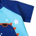 thumbnail image 5 of SYNPOS Kids Boys Dinosaur Shark Short Sleeve Rashguard Two Pieces Swimsuit Hat Set for 1-7T Swimwear, 5 of 6