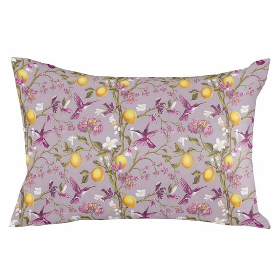Outdoor Waterproof Throw Pillow Covers Set of 2 Pink Hummingbird Decorative Pillowcases Lumbar Outdoor Pillows Cushion Case 20x12 Inch Lemon Fruit Branch Patio Pillows for Couch Sofa Bed Garden