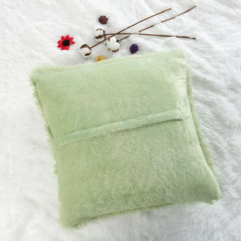 Unique Bargains Solid Sofa Luxury Square Decorative Throw Pillow Cover, 24  x 24, Snow White 