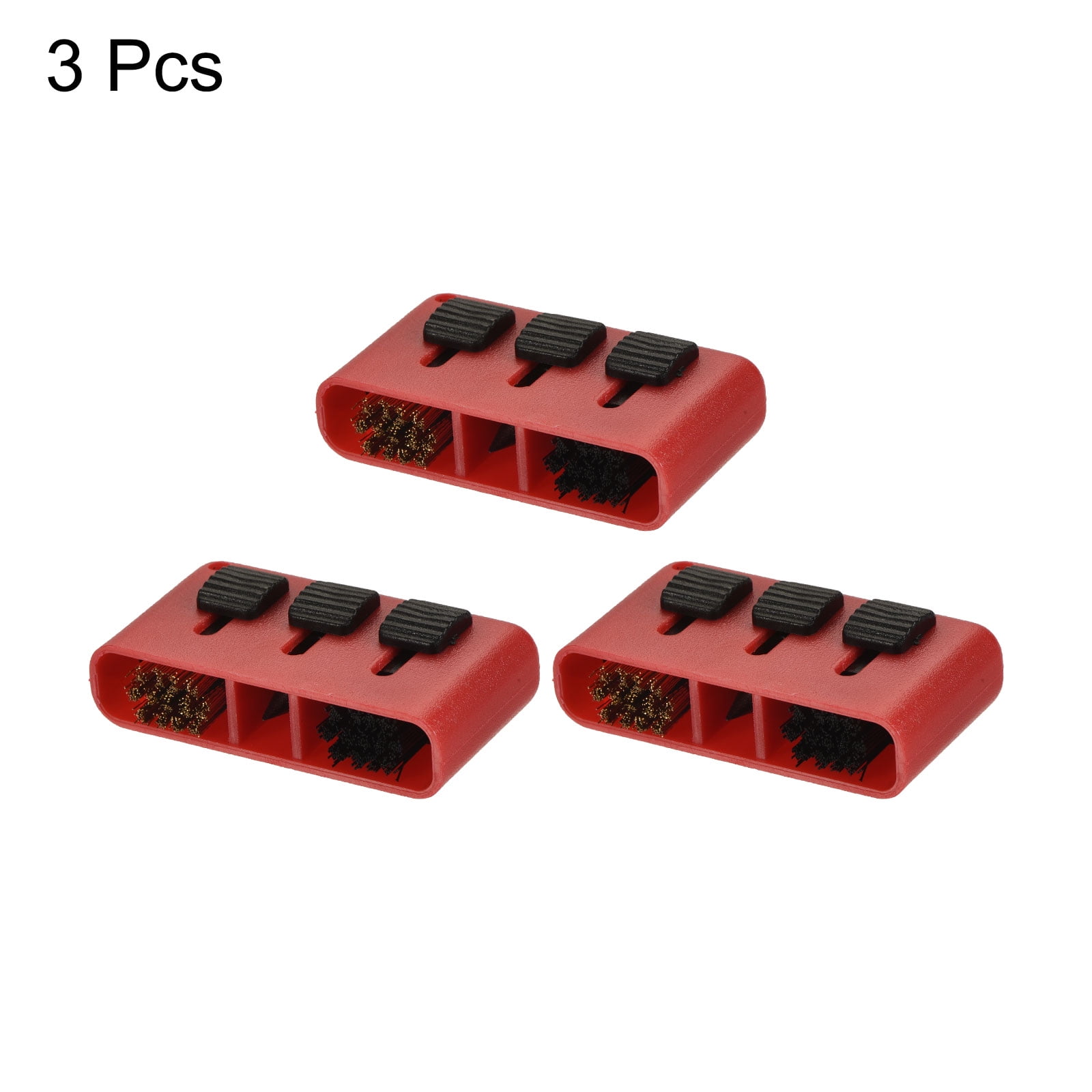 Unique Bargains Golf Club Brush 3 in 1 Retractable Dust Groove Cleaner Red Pack of 3