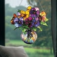 thumbnail image 2 of Colorful Pansy Flower Window Hanging ACRYLIC suncatcher, Decor for Home, Gift For Her, Mother Day, Gift for Flower Lovers, 2 of 4