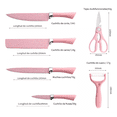 thumbnail image 2 of Juego de 6 Cuchillos de Cocina de Acero Inoxidable MALUBERO Color Rosa, 2 of 4