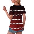 thumbnail image 3 of Jalioing Short Sleeve Womens Shirts Crew Neck Hollow Out Striped Blouses S-3XL Summer Casual Tunic Tops Clothes, 3 of 6