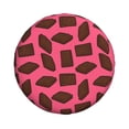 thumbnail image 4 of Spare Tire Cover, Chocolate Print Pink Wheel Cover Tire Covers For Trailers Car Truck Camper Universal Tire Covering Fits Diameter14"-17", 4 of 4