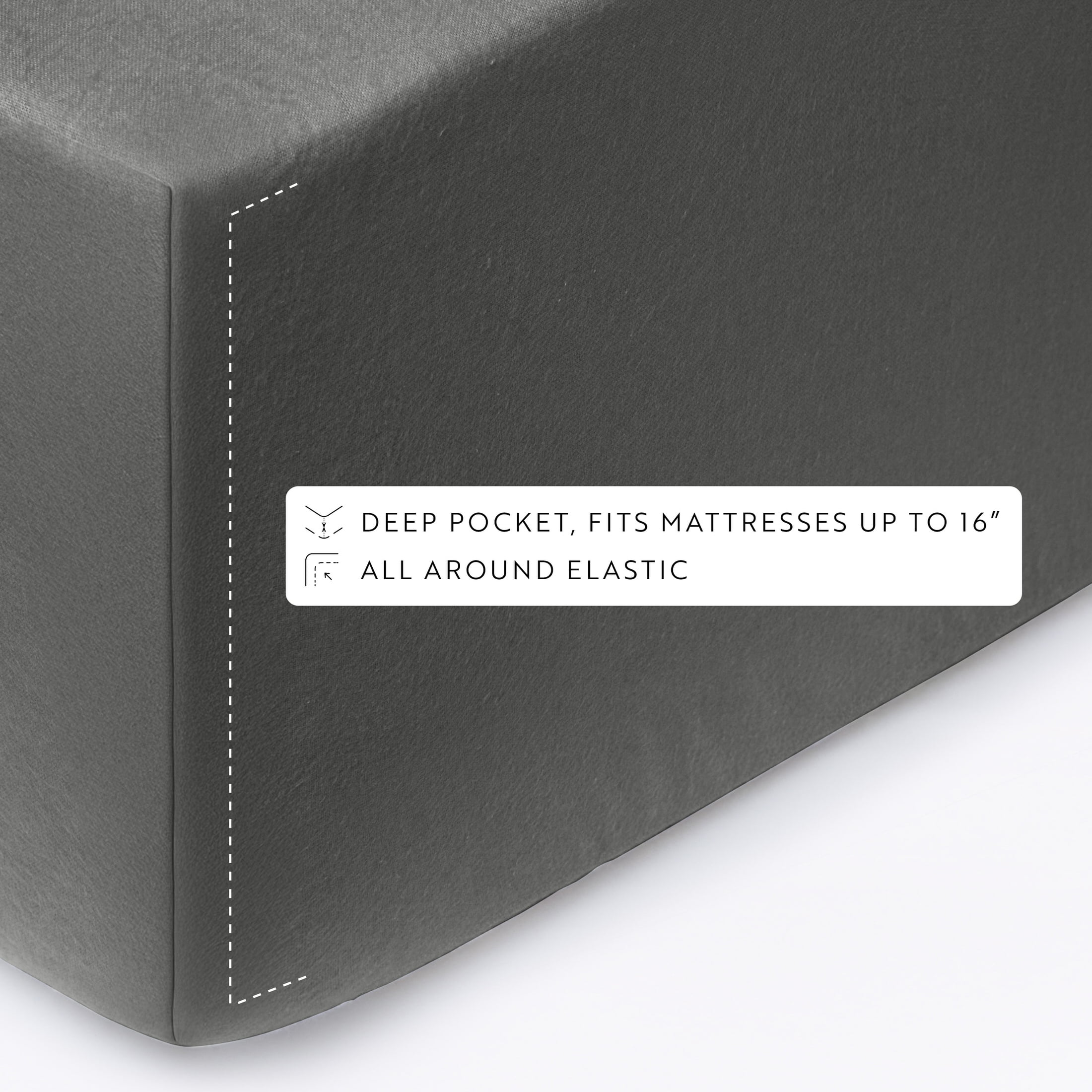 Gray 4 Piece 100% Cotton Flannel Deep Pocket Sheet Set, Queen, by Noble Linens
