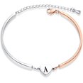 thumbnail image 3 of HSHDLDF Rose Gold Heart Initial Letter Bracelets Engraved Alphabet 26 Letters Charms Cuff Bracelet Stainless Steel Expandable Personalized Name Jewelry, 3 of 6