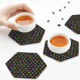 thumbnail image 7 of Fuzoiu Colorful Paw Print Leather Coasters Set,Drink Coasters Set of 6,for Tabletop Protection, Durable PVC Coasters,Home Décor and Housewarming Gift,Hexagon, 7 of 7