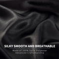 thumbnail image 4 of 6 Pieces Luxury Silky Black Bedding Satin Sheet Set Queen Size, 4 of 5