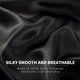 thumbnail image 4 of 6 Pieces Luxury Silky Black Bedding Satin Sheet Set Queen Size, 4 of 5