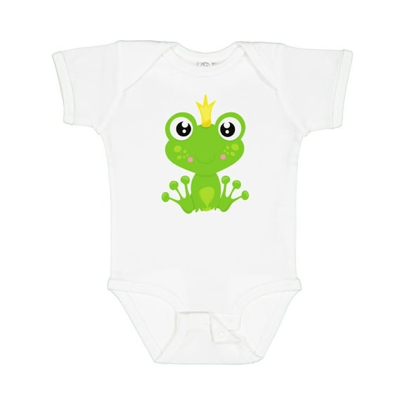 Inktastic Cute Frog, Green Frog, Frog Prince, Crown Boys or Girls Baby Bodysuit