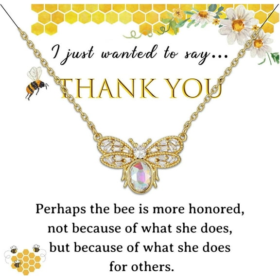 Gold Necklace for Women 18K Gold Plated Bee Necklace Dainty Bee Necklace for Women Trendy Necklaces Jewelry Bee Gifts