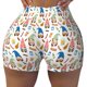 thumbnail image 2 of Balery Barbecue Gnomes Pantalones cortos de entrenamiento estampados para mujer, sin costuras, ajustados, para gimnasio, yoga, correr, deportes, ejercicio activo, fitness.-XX-Large, 2 of 8