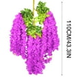 thumbnail image 3 of Luxcidy A Bundle of Simulated Flowers (12Pcs), Artificial Fake Wisteria Vine Rattan Hanging Garland Silk Flowers String Home Party Wedding Decor (E), 3 of 3