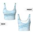 thumbnail image 5 of Fotbe Blue Marble Pattern Womens' Sports Bra Longline Wirefree Padded with Medium Support Sports Moisture-Wicking Workou Vest,Tank Top-X-Large, 5 of 7