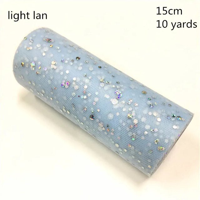 Rollo de tul con lentejuelas brillantes, tela de Organza brillante, suministros para fiestas, 10 yardas, 15cm
