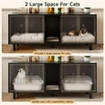 thumbnail image 5 of 59 Inches Cat Litter Box Enclosure for 2 Cats, Hidden Litter Boxes Furniture with Cat Scratch Pad, Large Indoor Pet House with Double Room, Wooden TV Stand Side Table, Black, 5 of 9