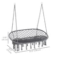 thumbnail image 3 of Outsunny Chaise Hamac Suspendue 2 Places, Chaise Balançoire Hamac Gris Foncé, 3 of 10