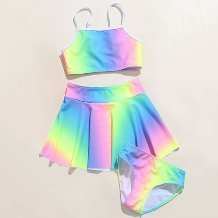 

Gubotare Toddler Girl s 3 Piece Swimsuits Tie Dye Bikini Bathing Suit Briefs Girls Bikini Swimwear Set Kids Swimwear for Girls Pink 12-14 Years