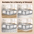 thumbnail image 5 of Upgraded 320D Washable Baby Playpen , 50''*50'' Large Playpen for Toddlers, Sturdy & Safe Playpen with Padded Cotton Top Rod for Protecting Babies, Baby Play Yard with Zipper Gate, Light Gray, 5 of 6