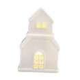 thumbnail image 2 of GUOOL Christmas Miniature House Statue Ceramic Small House Figurine with Light Christmas Decor, Desktop Ornament for Home, Festival C, 2 of 9