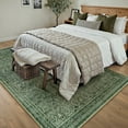 thumbnail image 5 of BERTHMEER 6'x9' Large Area Rugs for Living Room Bedroom Vintage Green Carpets for Kitchen Dining Room Farmhouse Office Washable Non-slip Indoor Traditional Distressed Rugs, 5 of 8