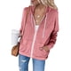 thumbnail image 1 of ICHUANYI ClearanceWomens Hoodie Full Zip Long Sleeve Lightweight Sweatshirts Pockets Jacket Coat(Pink, M) ICHUANYI WER20232080502982, 1 of 7