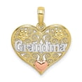 thumbnail image 1 of FB Jewels 10K Yellow and Rose Two Tone Gold Two Tone Wht Grandma In Filigree Heart with Pink Heart Accent Tri-Color Pendant, 1 of 4