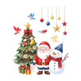 thumbnail image 2 of Christmas Window Clings Cute Santa Snowman Christmas Decorations Xmas Tree Stickers Door Decor Wall Decal Winter Glass Holiday Party Supplies, 2 of 5