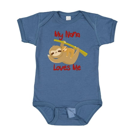 

Inktastic My Nana Loves Me Sloth Gift Baby Boy or Baby Girl Bodysuit