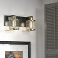 thumbnail image 4 of LIGHTINN 2-Light Bathroom Light Fixtures over Mirror, Vintage Bathroom Wall Lamp with Meshy Lantern Design Lampshade, Brushed Bronze,E26 Bulb Base, 4 of 6