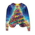 thumbnail image 4 of asdoklhq Christmas Long Sleeve Tops for Women's Round Neck Printed Hoodie Long Sleeved Top Orange M, 4 of 4
