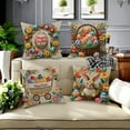 thumbnail image 6 of Easter Decorations Pillow Covers 18x18 Inch Set of 4 Easter Bunny Throw Pillow Cases Spring Decorations for Sofa Couch Bedroom Living Room Home Decor E, 6 of 7