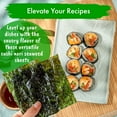 thumbnail image 3 of 100 Full Sheet Roasted Seaweed Sheets for Sushi Rolls - Japanese Nori Sheets For Sushi, California Roll, Onigiri, Musubi, Maki, Bento, Dried Seaweed Snack - Full Sheets of Yaki Nori, 3 of 5