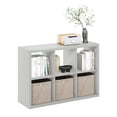 thumbnail image 4 of Furinno Cubicle Open Back Decorative Cube Storage Organizer, 6-Cube, Light Grey, 4 of 6