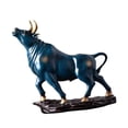 thumbnail image 3 of kowaku Bull Sculpture Bull Statue Abstract Collection Bull Figurine Desktop Ornament for Hotel Dining Room Entrance Desktop Bookcase Blue, 3 of 9