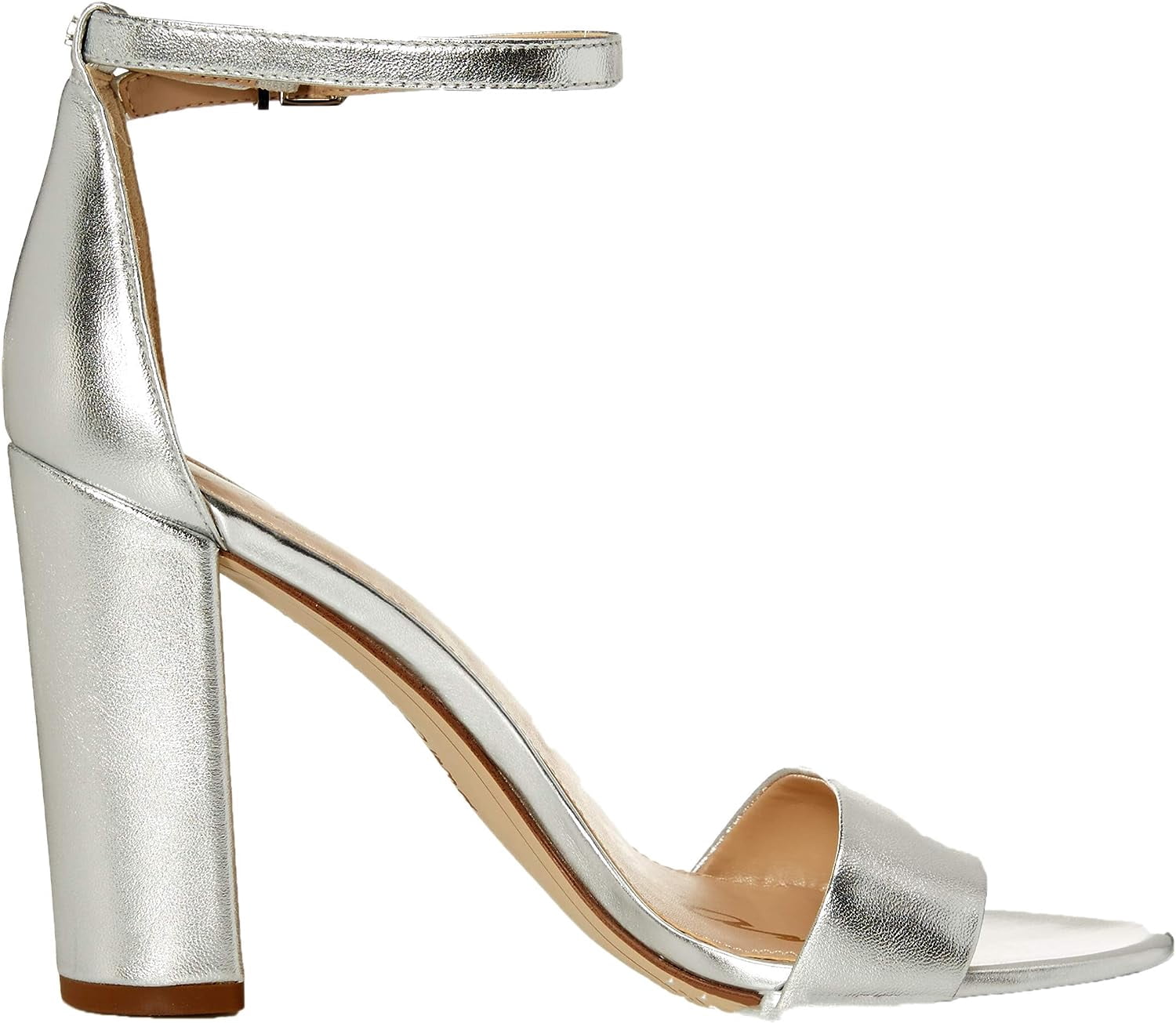 Sam Edelman Women's Yaro Leather Evening Sandals - Beige, Size 9.5 Wide (C/D/W)